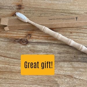 10 Unique shape Bamboo Toothbrush / Charcoal Infused. 100% Biodegradable.